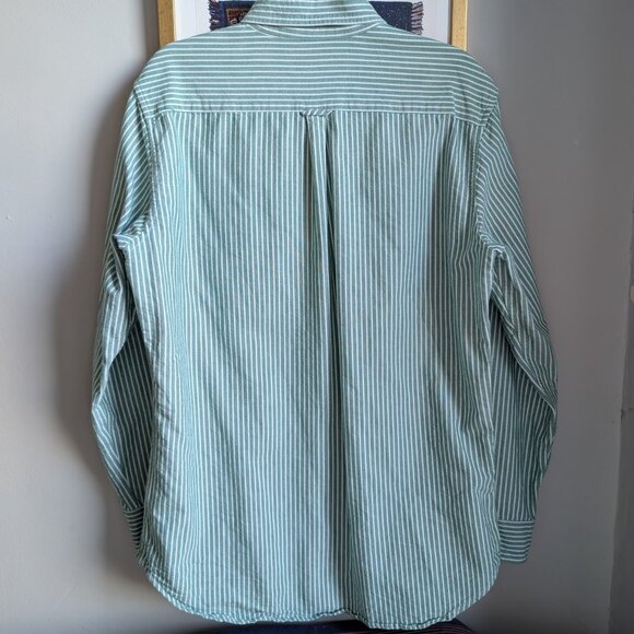 Wythe Oxford Cloth Button Down in Evergreen Stripe - Picture 2 of 3
